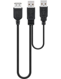 Cable adaptador USB 2 macho x 1 hembra 1.2mts