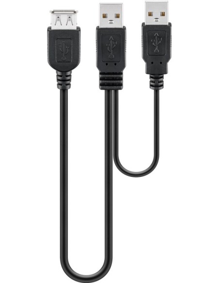 Cable adaptador USB 2 macho x 1 hembra 1.2mts