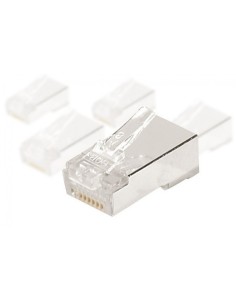 Conector RJ45 CAT6 STP guia integrada para cable rigido AWG23/24- pack de 10