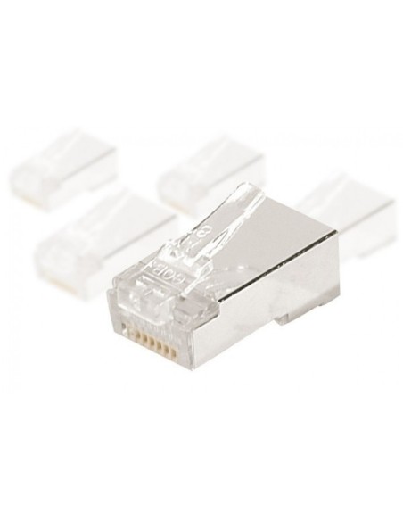Conector RJ45 CAT6 STP guia integrada para cable rigido AWG23/24- pack de 10