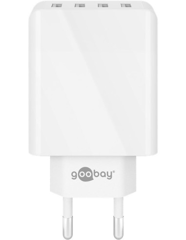 Cargador USB de 4 vías (30 W), blanco