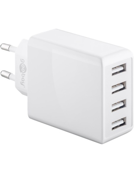 Cargador USB de 4 vías (30 W), blanco
