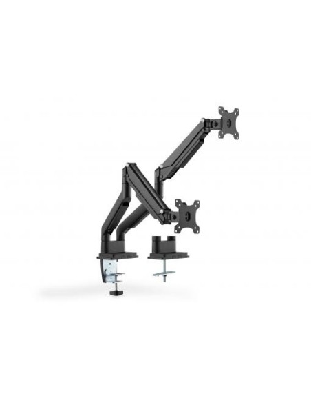 Soporte de monitor universal doble con muelle neumático y fijación a presión