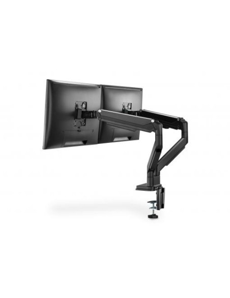 Soporte de monitor universal doble con muelle neumático y fijación a presión