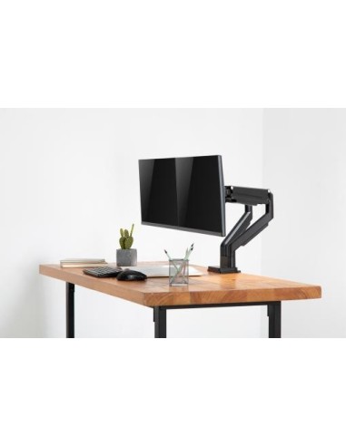 Soporte de monitor universal doble con muelle neumático y fijación a presión