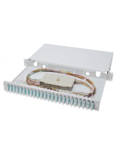 Caja empalmes FIBRA ÓPTICA 24x SC, OM3, montada