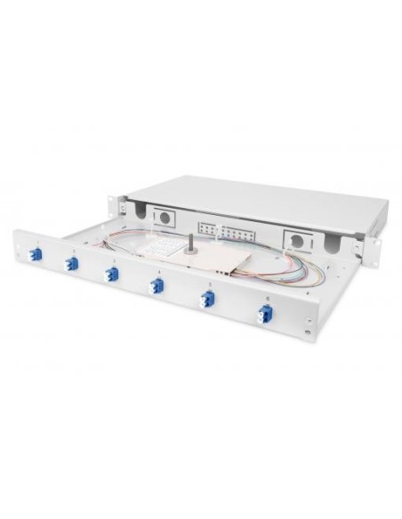 Caja empalmes F.O. 6 X LC, OS2, montada