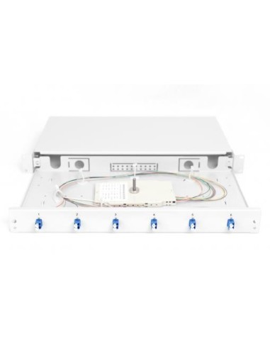 Caja empalmes F.O. 6 X LC, OS2, montada