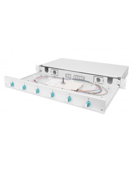 Caja empalmes F.O. 6 X LC, OM3,montada