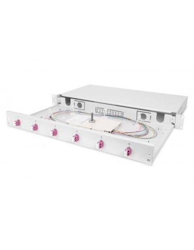 Caja empalmes FIBRA ÓPTICA. 1U 6 X LC, OM4, montada