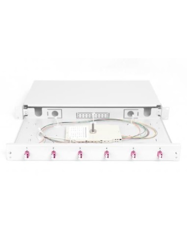 Caja empalmes FIBRA ÓPTICA. 1U 6 X LC, OM4, montada