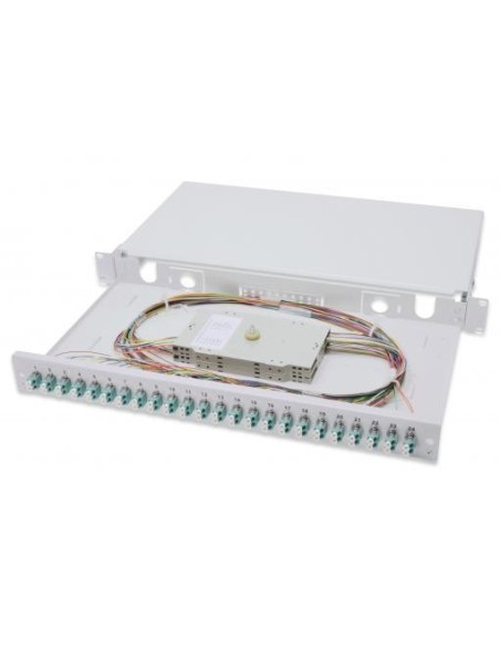 Caja empalmes FIBRA ÓPTICA 24 X  LC, OM3, montada