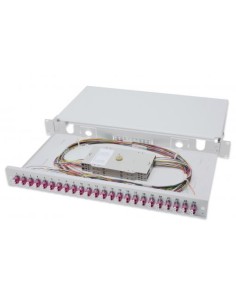 Caja empalmes FIBRA ÓPTICA 1U,  24 X LC, OM4 montada