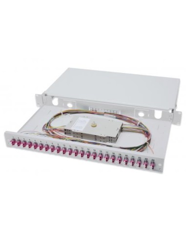 Caja empalmes FIBRA ÓPTICA 1U,  24 X LC, OM4 montada