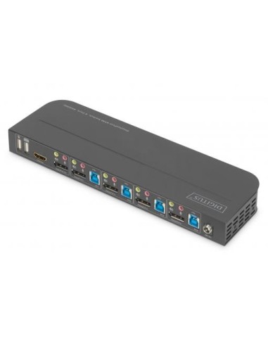 Conmutador KVM, 4 puertos, 4K60Hz, 4 DP in, 1 DP/HDMI out