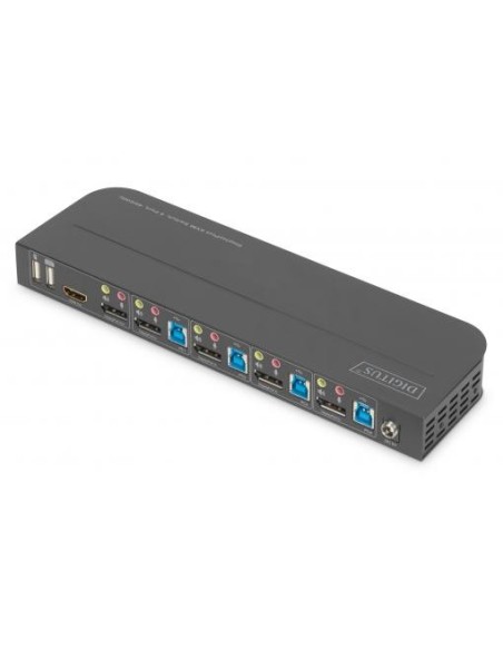 Conmutador KVM, 4 puertos, 4K60Hz, 4 DP in, 1 DP/HDMI out