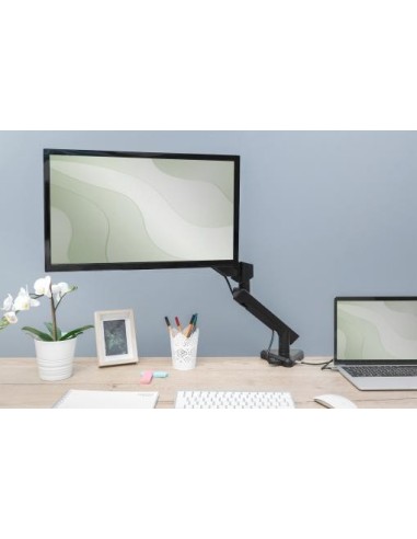 Soporte de monitor inteligente con estación de acoplamiento integrada, muelle neumático y fijación de apriete