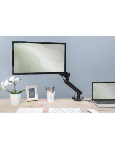 Soporte de monitor inteligente con estación de acoplamiento integrada, muelle neumático y fijación de apriete