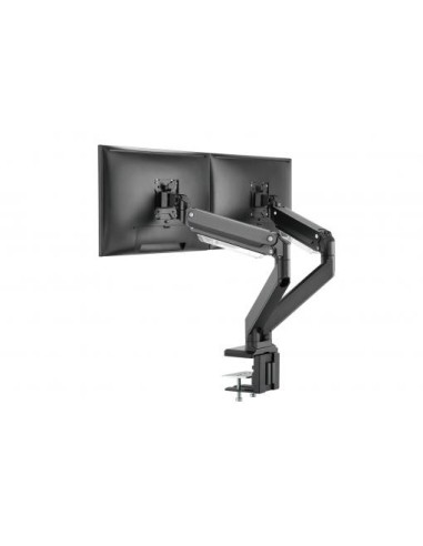Soporte de monitor universal doble con muelle neumático y fijación a presión