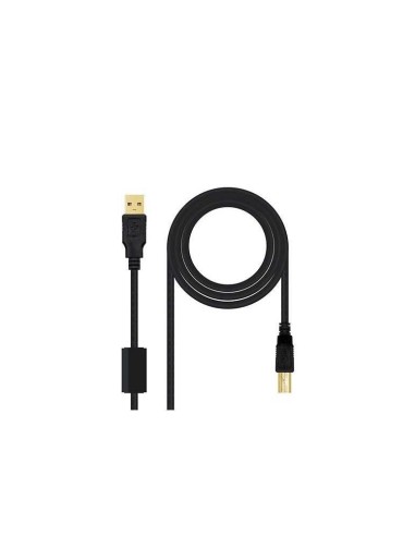 Cable USB2.0 A/B M/M dorado con ferrita 2Mts.