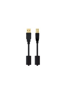 Cable USB2.0 A/B M/M dorado con ferrita 2Mts. 2