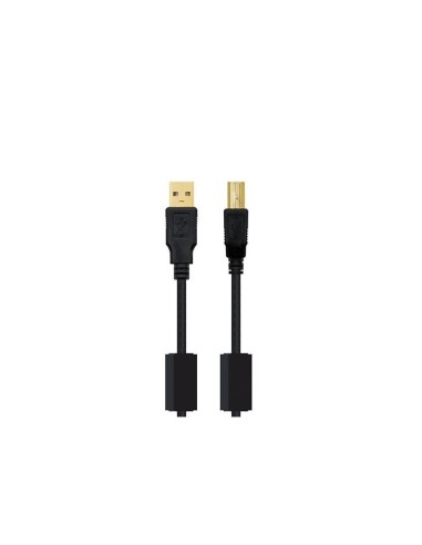 Cable USB2.0 A/B M/M dorado con ferrita 2Mts.