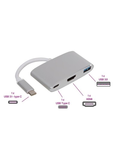DockStation USB-C a HDMI/USB/USB-C