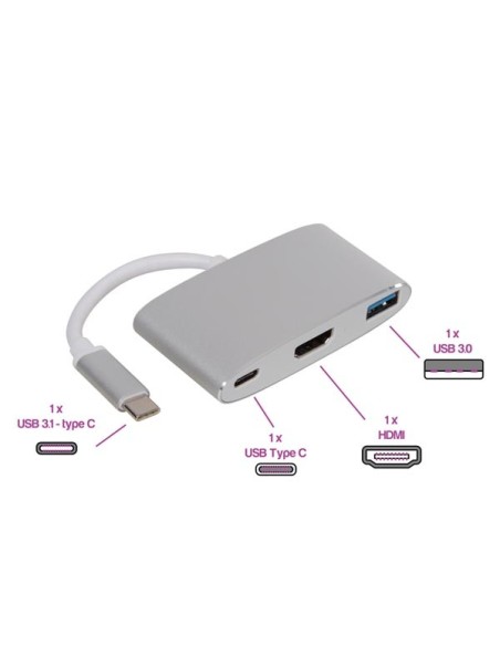 DockStation USB-C a HDMI/USB/USB-C
