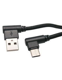 USB A Macho a USB C macho, 1.5m Conectores Acodados