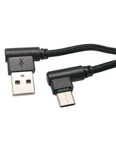 USB A Macho a USB C macho, 1.5m Conectores Acodados