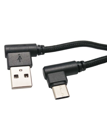 USB A Macho a USB C macho, 1.5m Conectores Acodados
