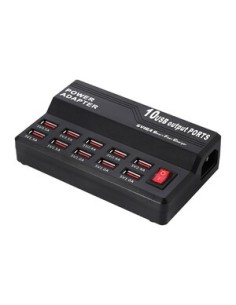 Alimentador USB de 10 puertos  10 salidas USB 5VDC Carga máxima total: 12A 2