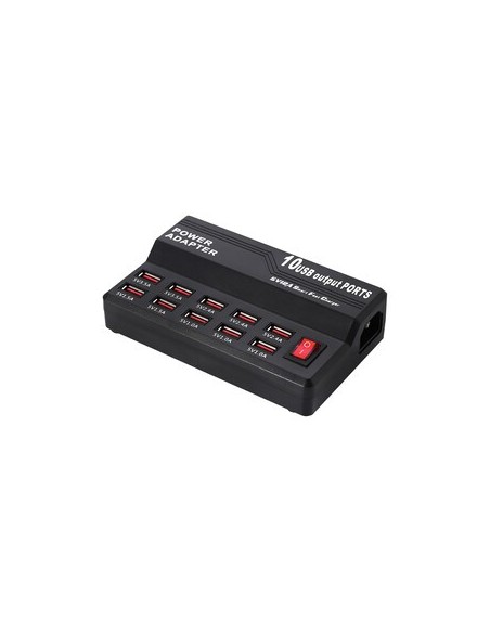 Alimentador USB de 10 puertos  10 salidas USB 5VDC Carga máxima total: 12A