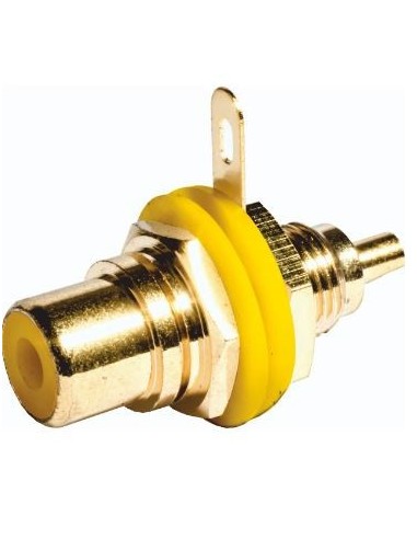 CONECTOR CHASIS RCA HEMBRA ENROSCABLE AMARILLO