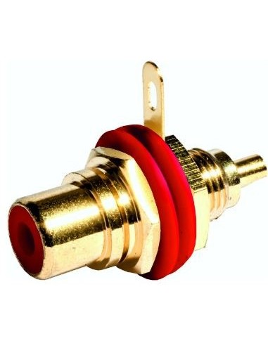CONECTOR CHASIS RCA HEMBRA ENROSCABLE ROJO