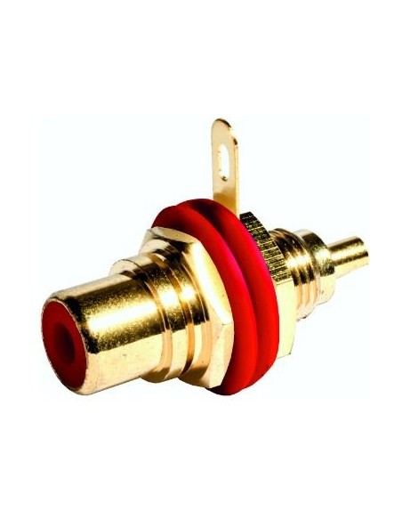 CONECTOR CHASIS RCA HEMBRA ENROSCABLE ROJO