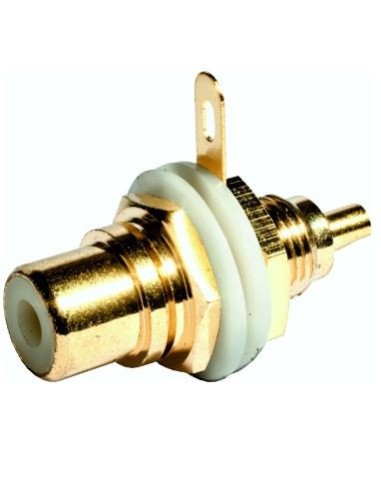 CONECTOR CHASIS RCA HEMBRA ENROSCABLE BLANCOO