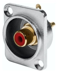 CONECTOR CHASIS RCA HEMBRA ATORNILLABLE ROJO