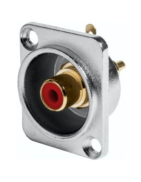 CONECTOR CHASIS RCA HEMBRA ATORNILLABLE ROJO