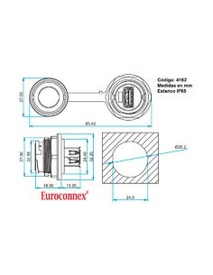 Adaptador USB A Hembra-Hembra, Estanco 2
