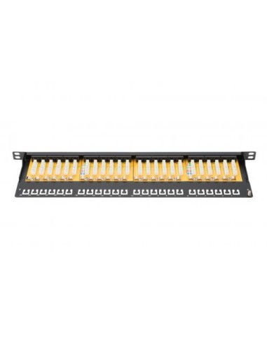 Patch panel 24 RJ45 clase E, CAT 6, sin apantallar