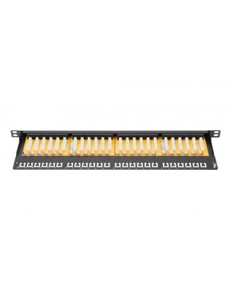 Patch panel 24 RJ45 clase E, CAT 6, sin apantallar