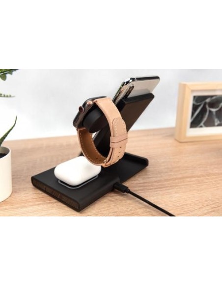 Estación de carga 3 en 1, plegable, inalámbrica