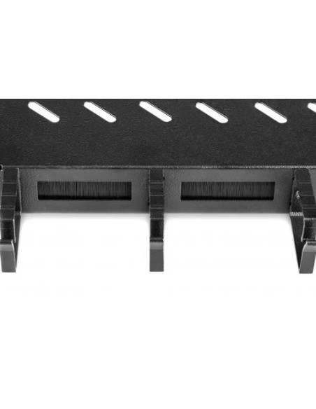 Bandeja rack 19" con guía pasacables