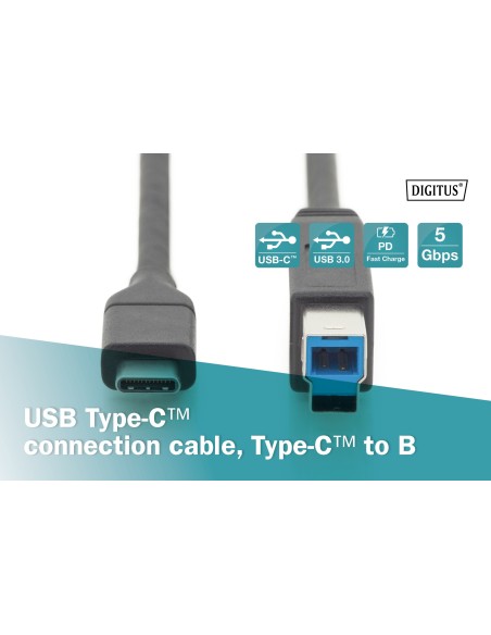 Cable USB type C to B M/M, 1.0m, Gen2, 3A,10GB,Version,3.1