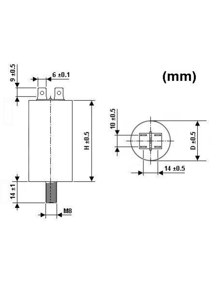 CONDENSADOR DE ARRANQUE 0.6UF 450V