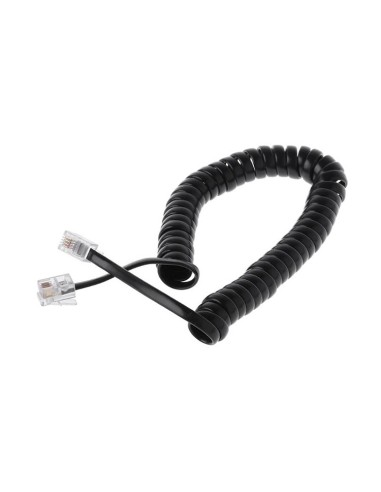CABLE PARA TELEFONO RIZADO RJ9 4V/4C   NEGRO 2.1m