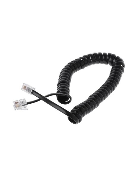 CABLE PARA TELEFONO RIZADO RJ9 4V/4C   NEGRO 2.1m