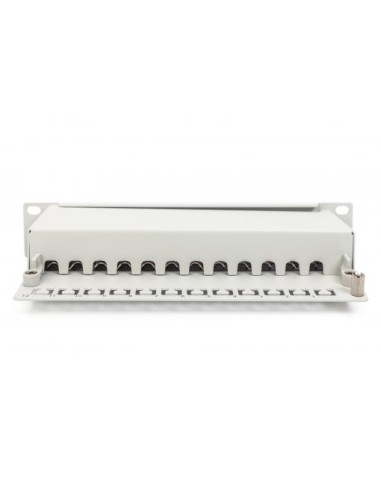 Patch panel CAT 6A, apantallado, 12 puertos 1UA, 10", gris