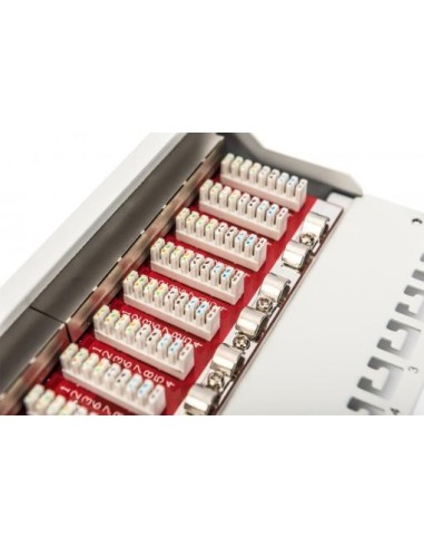 Patch panel CAT 6A, apantallado, 12 puertos 1UA, 10", gris